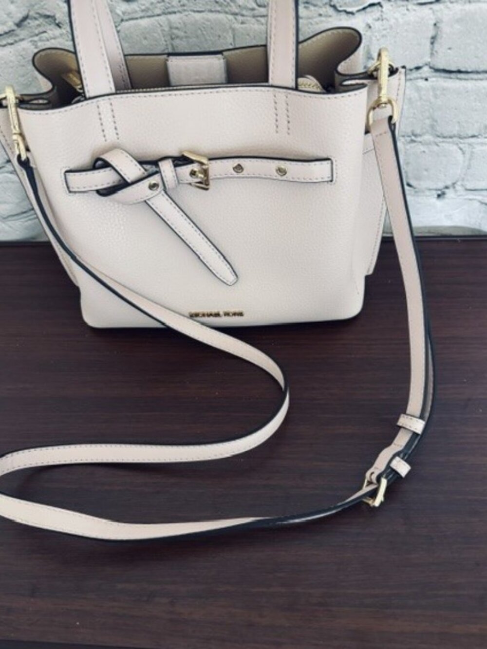 Michael Kors Emilia Small Satchel Powder Blush Pebbled Leather NWT - Picture 12 of 12